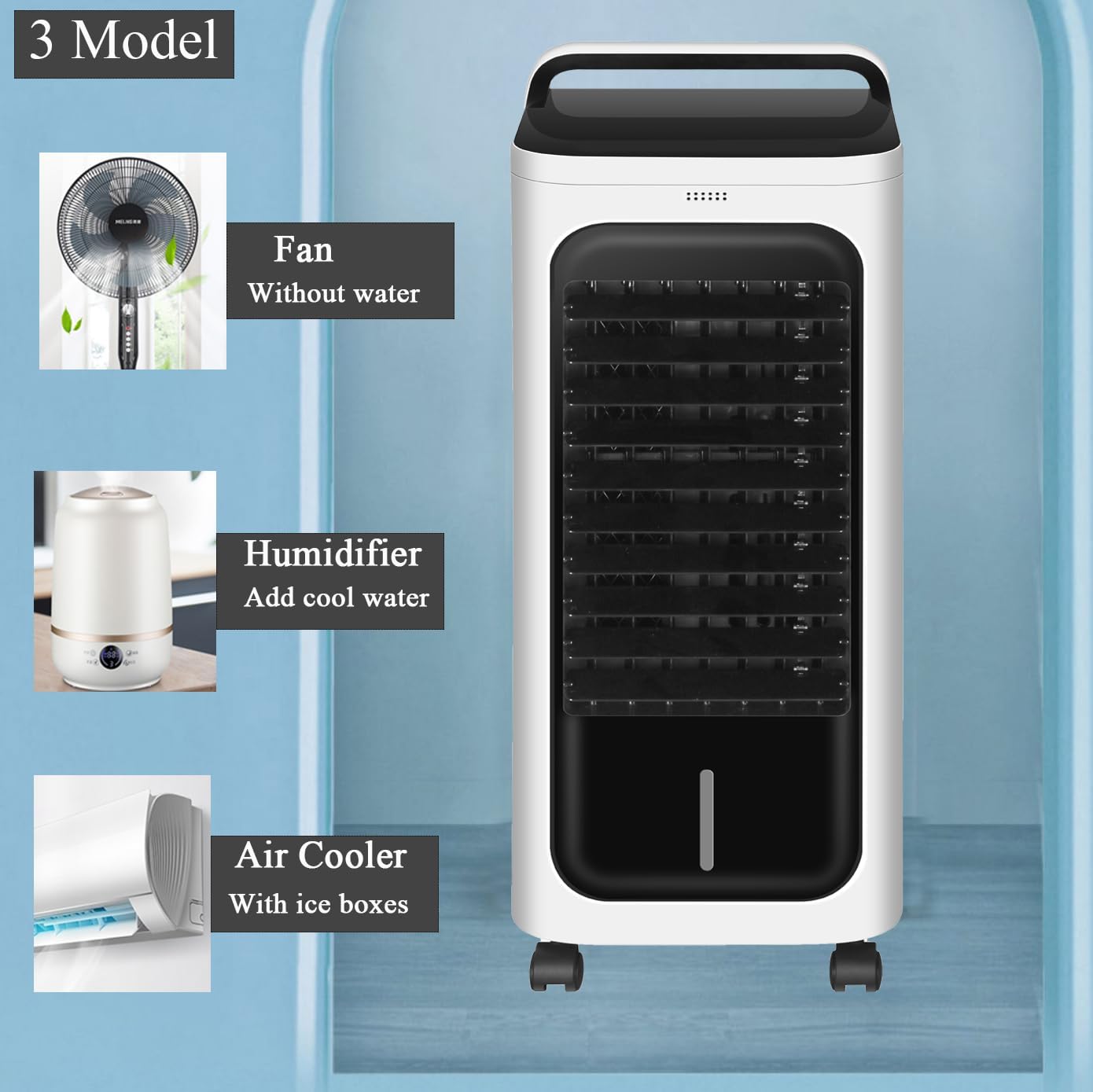 Air Cooler Fan 3 in 1 Portable Mobile Air Conditioner Humidifier Remote Control