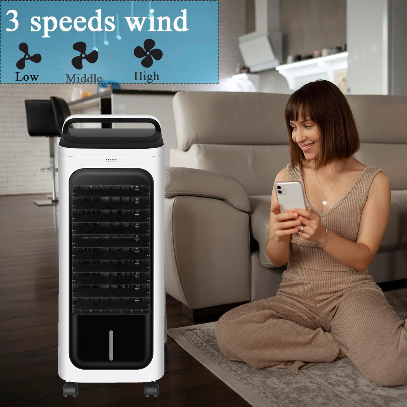 Air Cooler Fan 3 in 1 Portable Mobile Air Conditioner Humidifier Remote Control