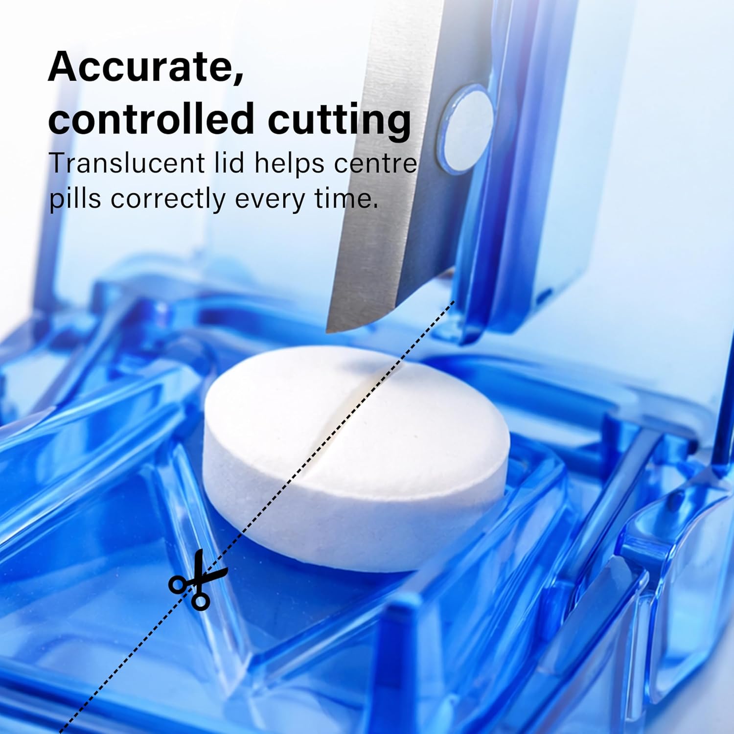 2 in 1 Pill Cutter Tablet Splitter Storage Sharp Stainless Steel Travel BPA Free