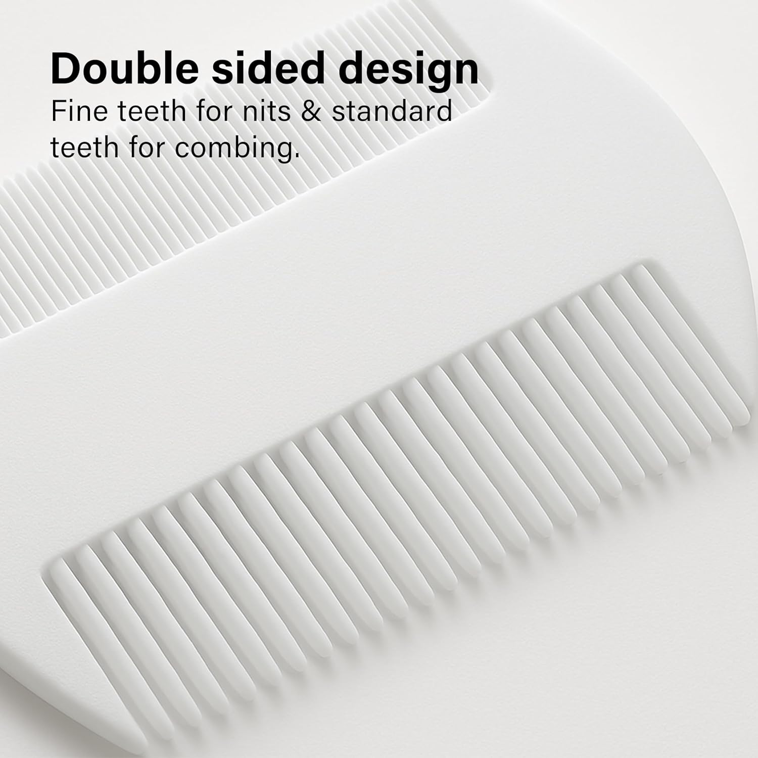 White Nit Comb 2 Pack Double Sided Lice Removal Fine Standard Teeth Wet Dry Hair