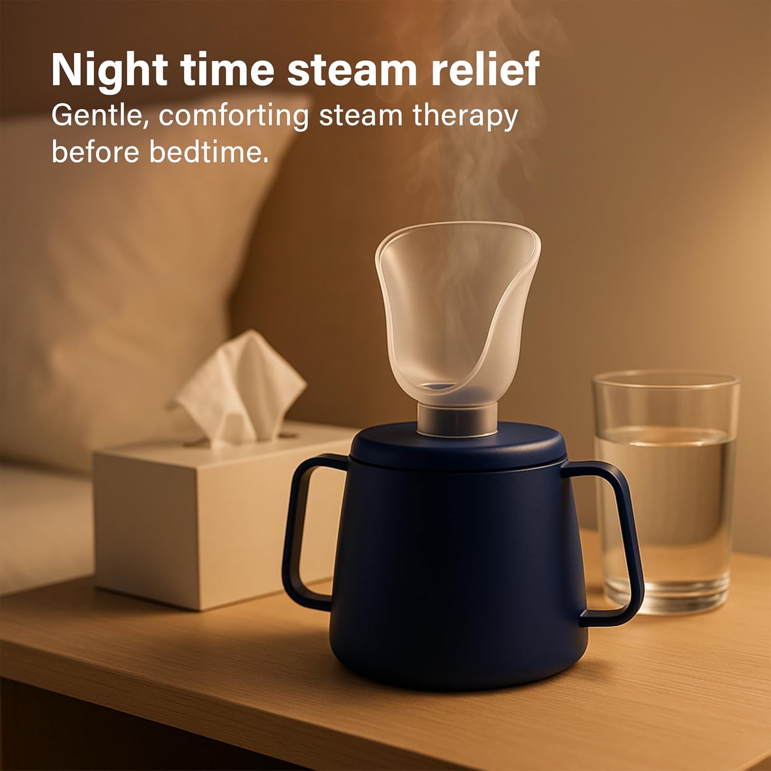 Steam Inhaler Cup Cough Colds Blocked Sinuses Chest Congestion Nasal Mask Relief