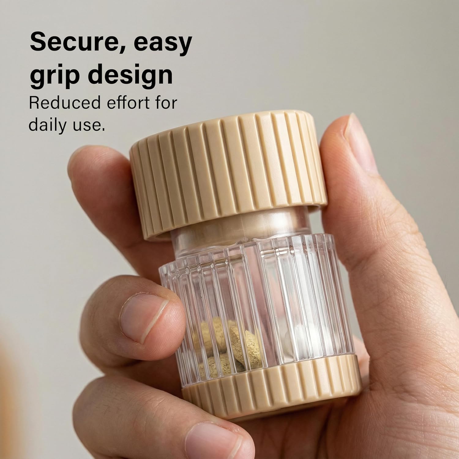 Compact Pill Crusher Built-in Storage Tablet Split Medicine Container Home Use