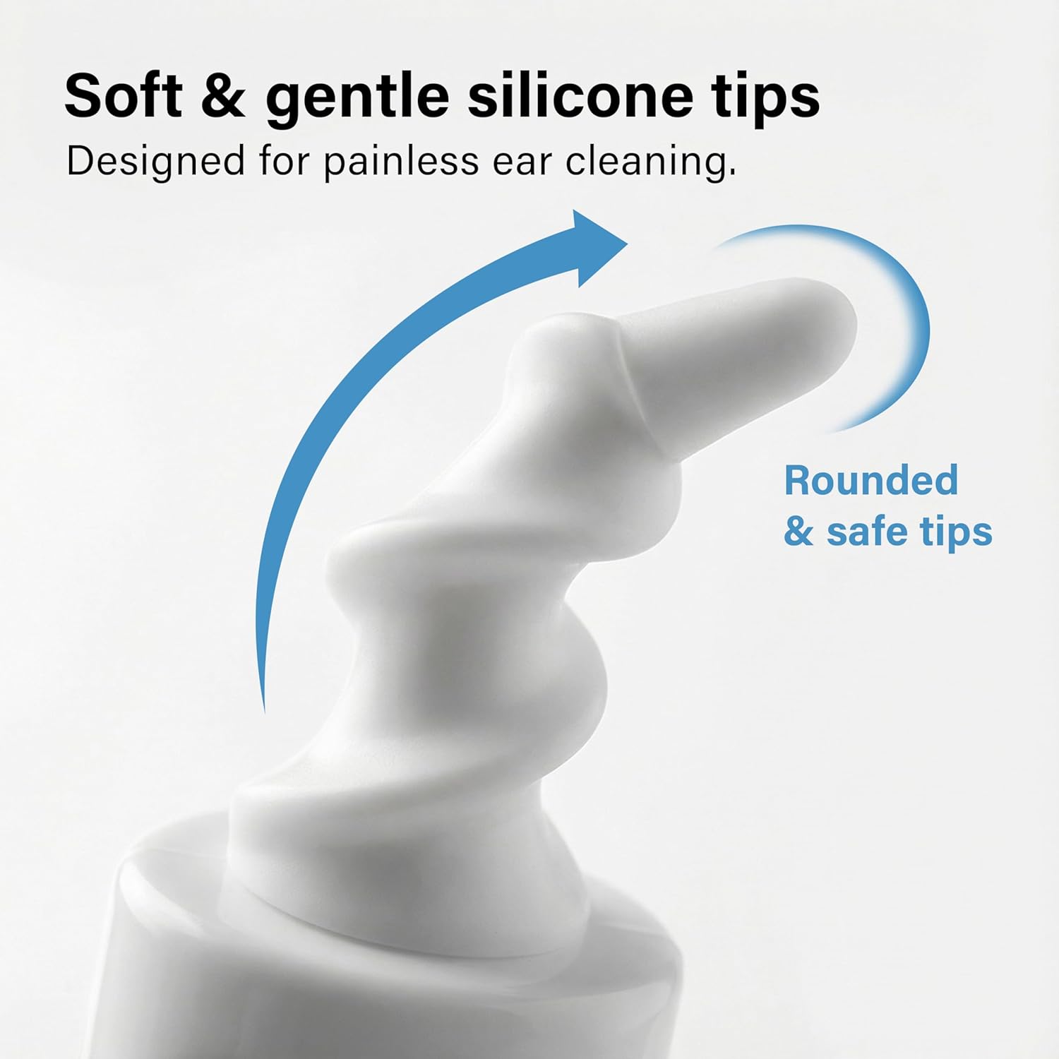 Spiral Ear Wax Cleaner Reusable Cleaning Tool with 16 Soft Silicone Rounded Tips