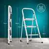 3 Step Ladder Portable Compact Folding Metal Non Slip Stool Heavy Duty Steel