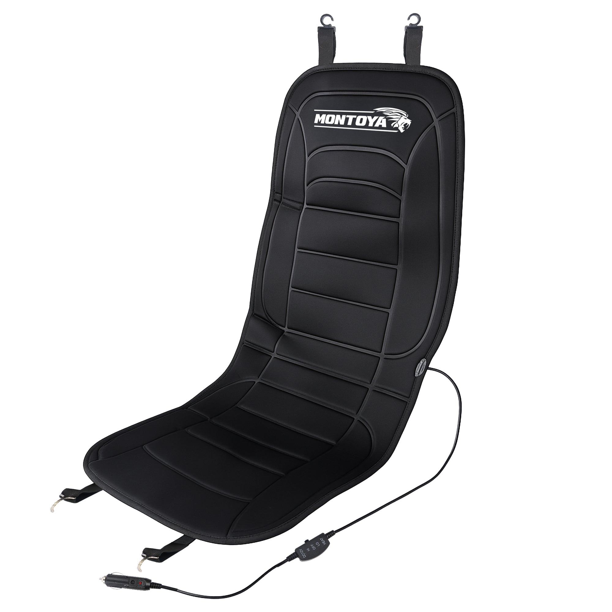Heated Car Seat Cushion 12V Fast Heating Remote Overheat Protection Universal