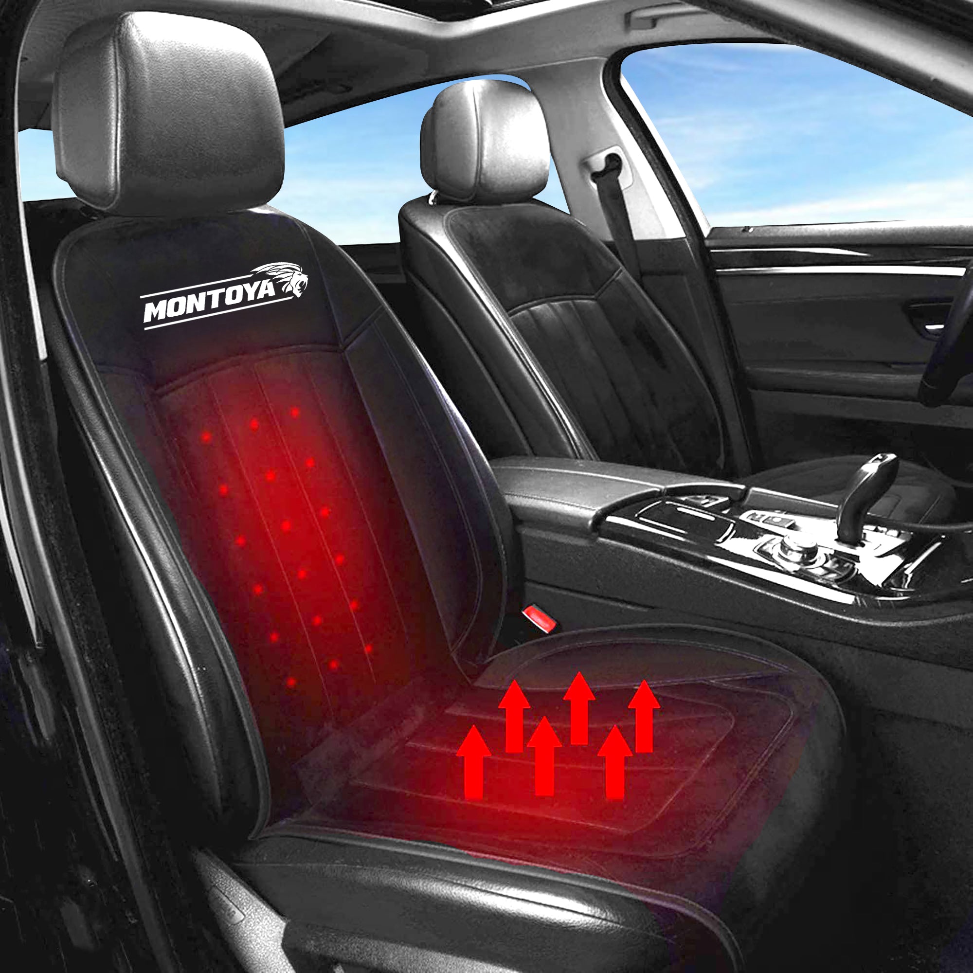 Heated Car Seat Cushion 12V Fast Heating Remote Overheat Protection Universal