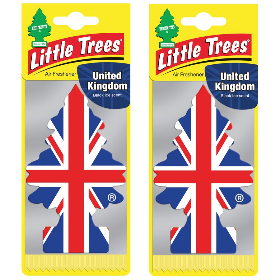 Black Ice Union Jack Flag Magic Little Tree Car Air Freshener Car Van Office Hom