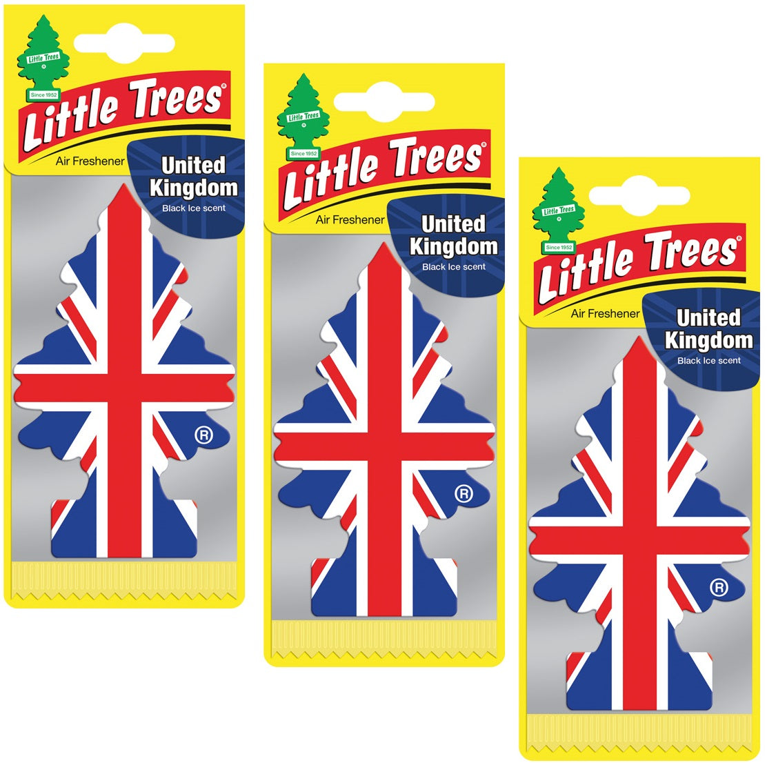 Black Ice Union Jack Flag Magic Little Tree Car Air Freshener Car Van Office Hom