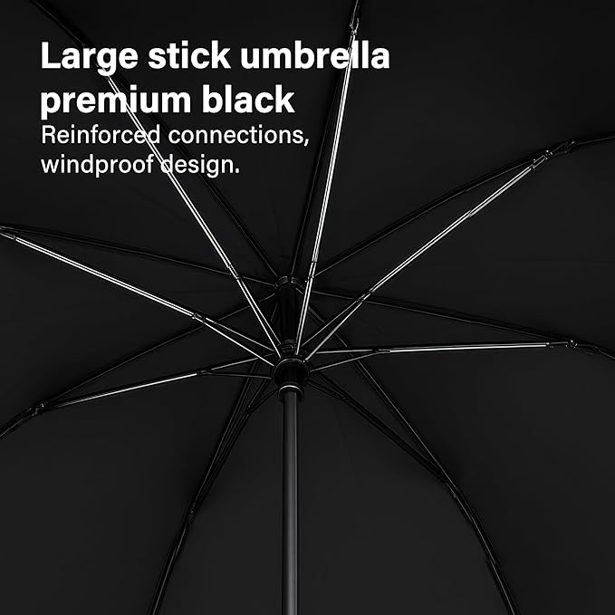 U-Shaped Umbrella Reinforced Windproof J-Handle Water-Resistant Cover Travel