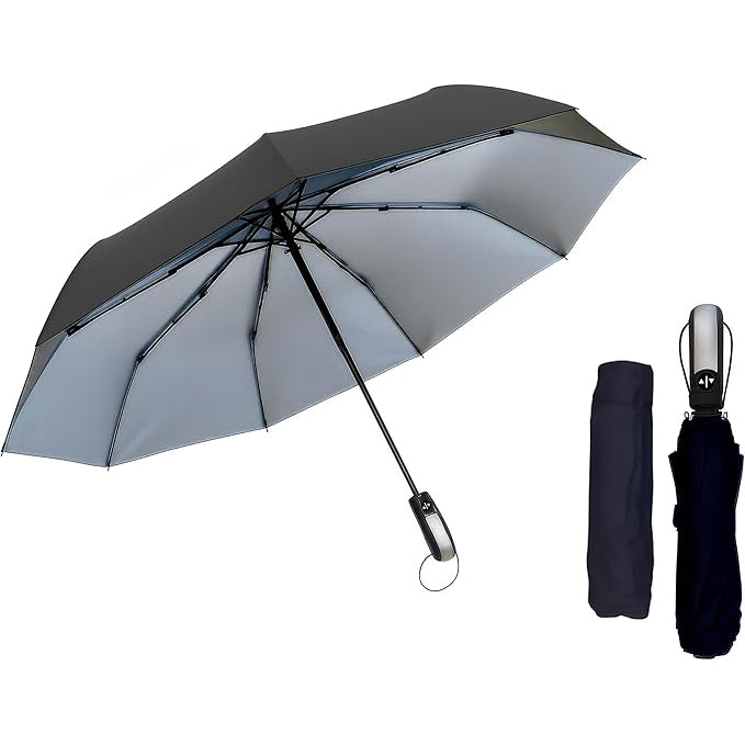U-Shaped Umbrella Reinforced Windproof J-Handle Water-Resistant Cover Travel