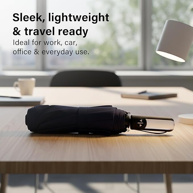 U-Shaped Umbrella Reinforced Windproof J-Handle Water-Resistant Cover Travel