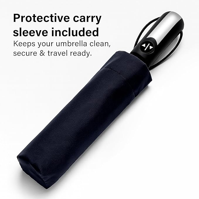 U-Shaped Umbrella Reinforced Windproof J-Handle Water-Resistant Cover Travel