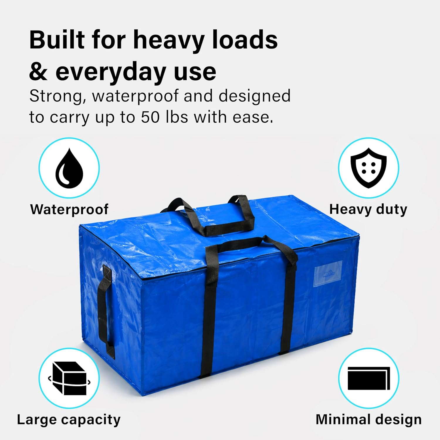 6 Pack Heavy Duty Waterproof Storage Bag Travel Organizer Handles Zip Closure