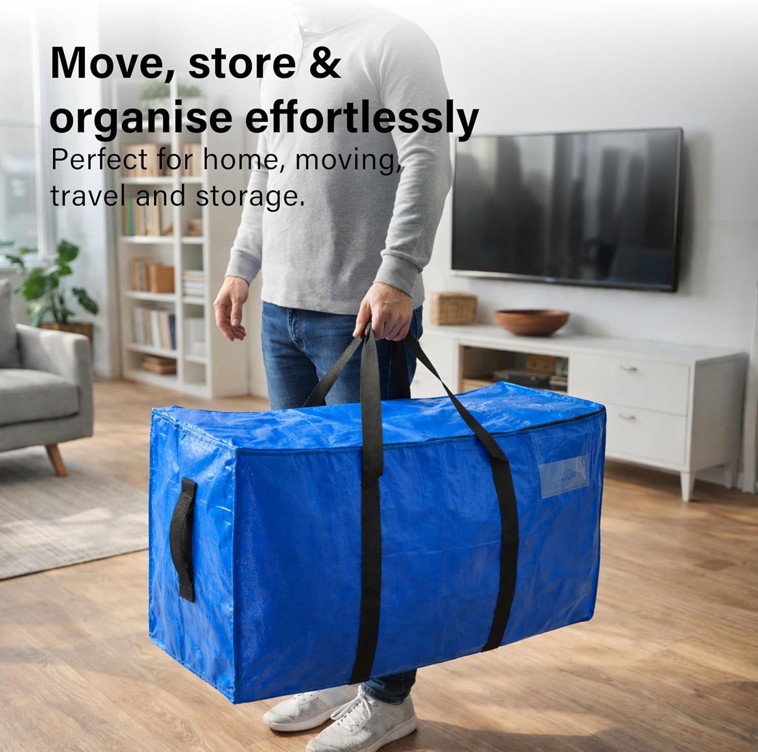 6 Pack Heavy Duty Waterproof Storage Bag Travel Organizer Handles Zip Closure