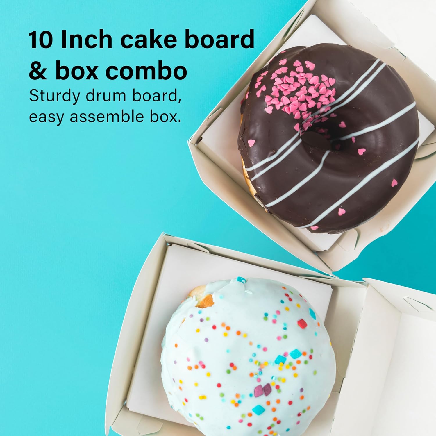 10 Inch Cake Board With Box Combo Round Wedding Birthday Cakes Storage Transport