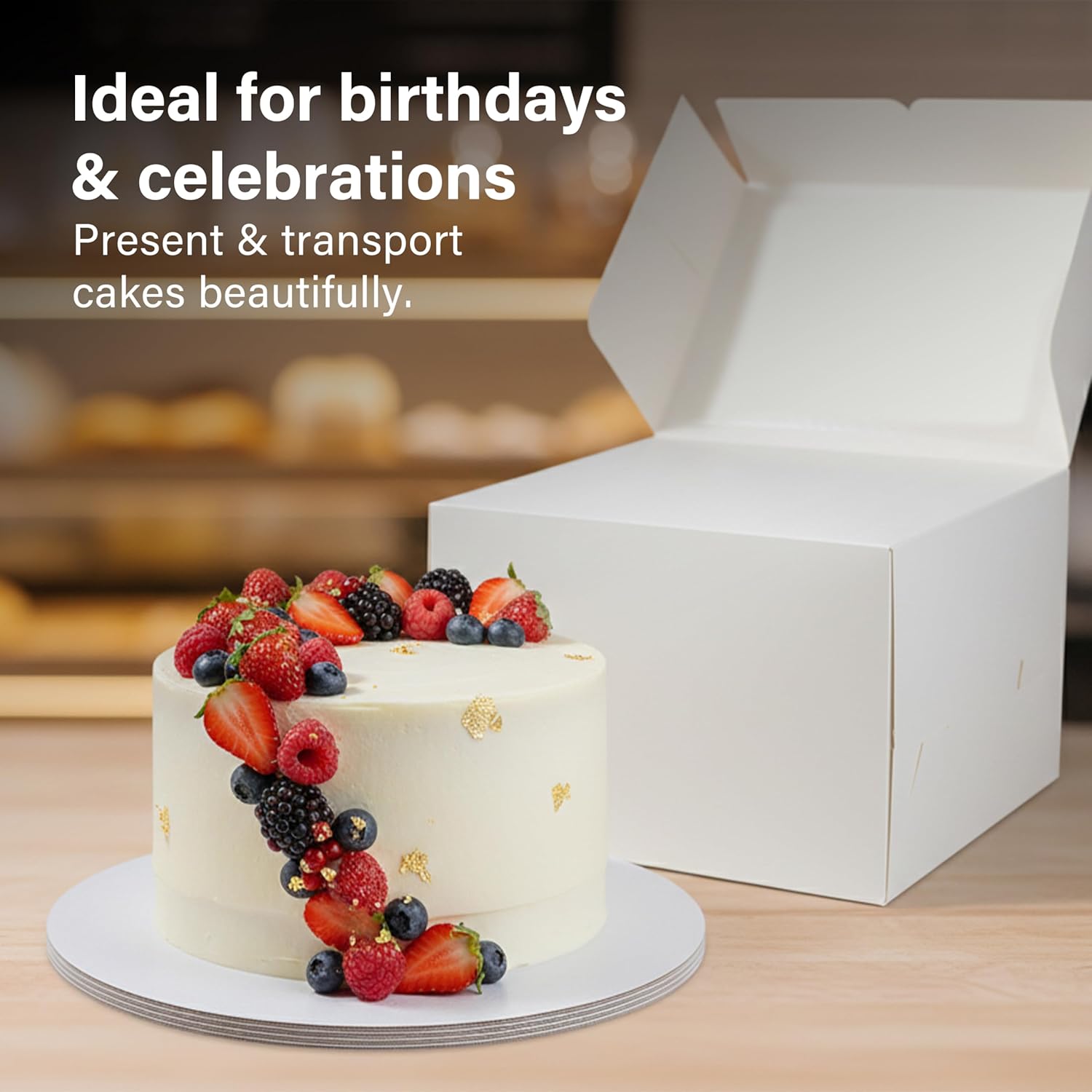 10 Inch Cake Board With Box Combo Round Wedding Birthday Cakes Storage Transport