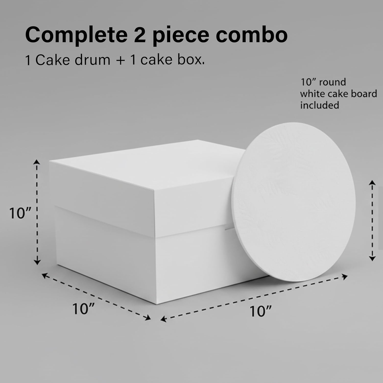 10 Inch Cake Board With Box Combo Round Wedding Birthday Cakes Storage Transport