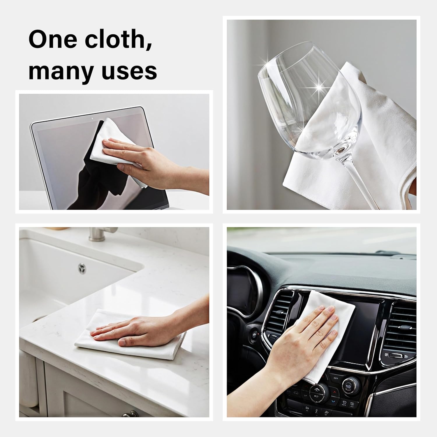 5 Pack Lint Free Cleaning Cloths Soft Streak Free Non Scratch Cleaning Polishing
