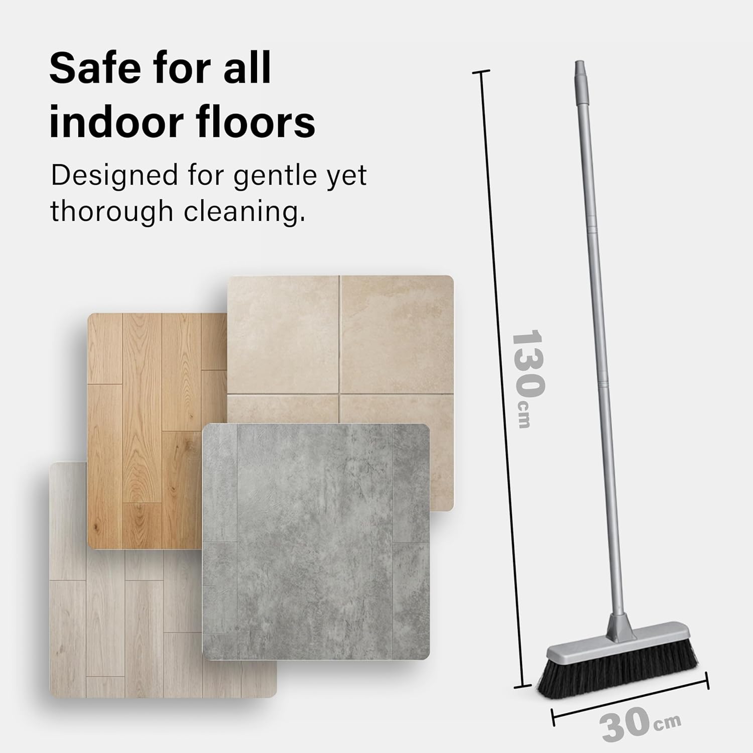 Indoor Cleaning Broom Soft Dust Catching Bristles Long Handle Floor Sweeping