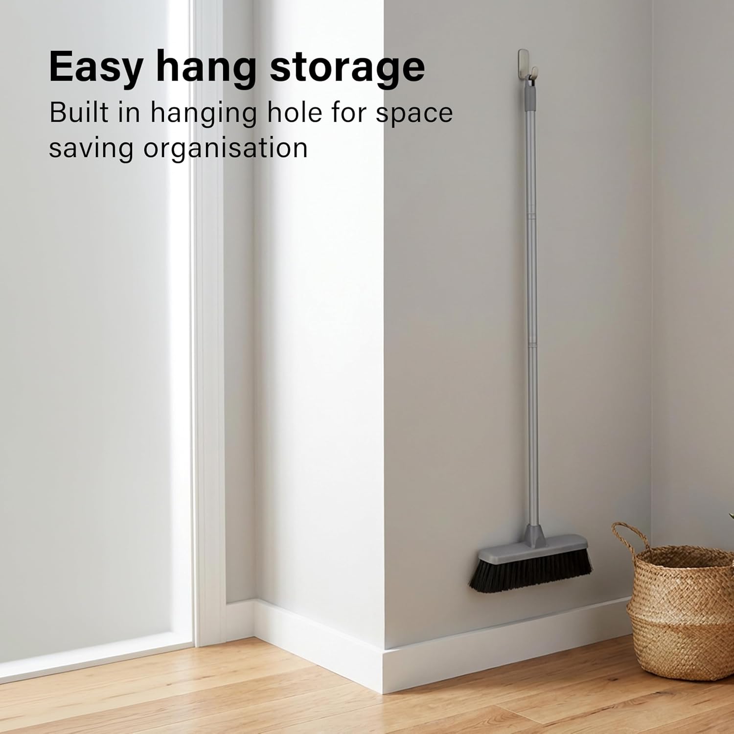 Indoor Cleaning Broom Soft Dust Catching Bristles Long Handle Floor Sweeping