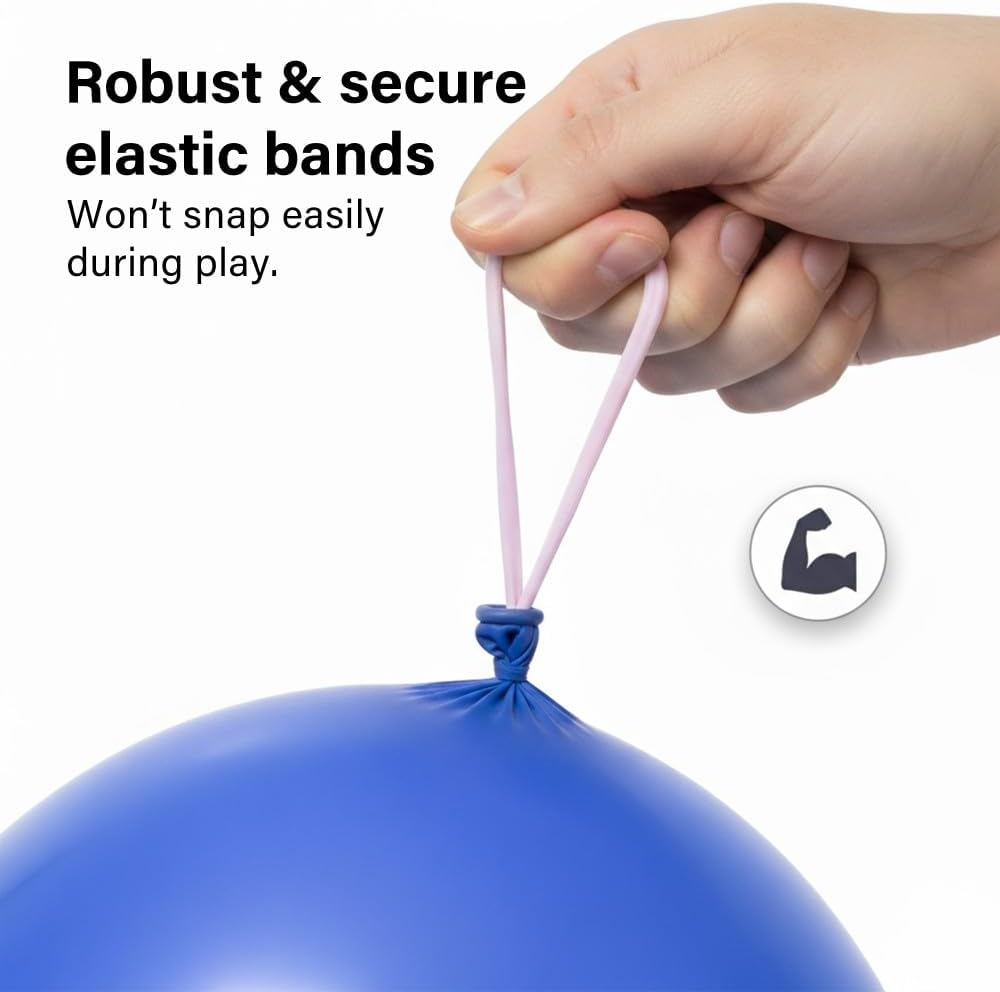 25 Large Punch Balloons Thick Strong Latex Elastic Bands Party Bag Filler Kids