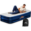 High Raise Flocked Air Bed Inflatable Built in Pump Camping Mattress Home Travel