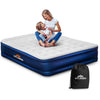 High Raise Flocked Air Bed Inflatable Built in Pump Camping Mattress Home Travel