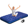 High Raise Flocked Air Bed Inflatable Built in Pump Camping Mattress Home Travel