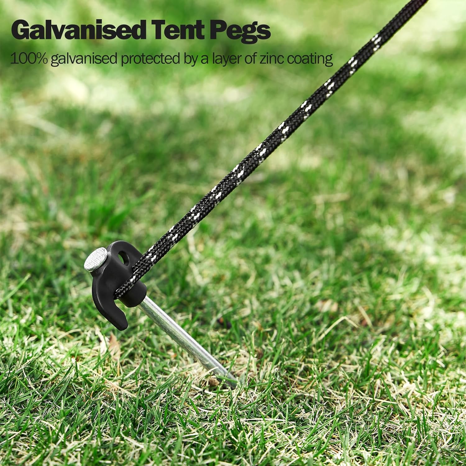 20 Pack Stainless Steel Tent Pegs Ground Awning Gazebo Galvanised Stakes Case