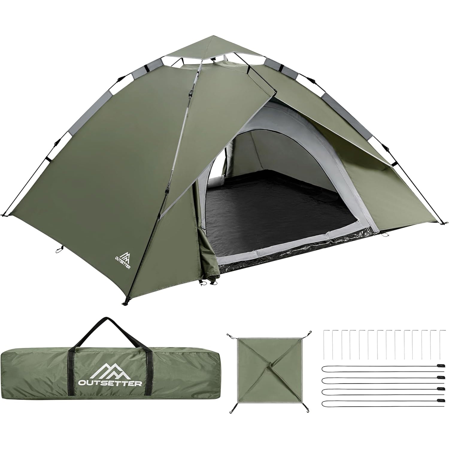 Instant Pop Up Camping Tent Hiking Waterproof Dome Festival 4 Seasons 3-4 Person