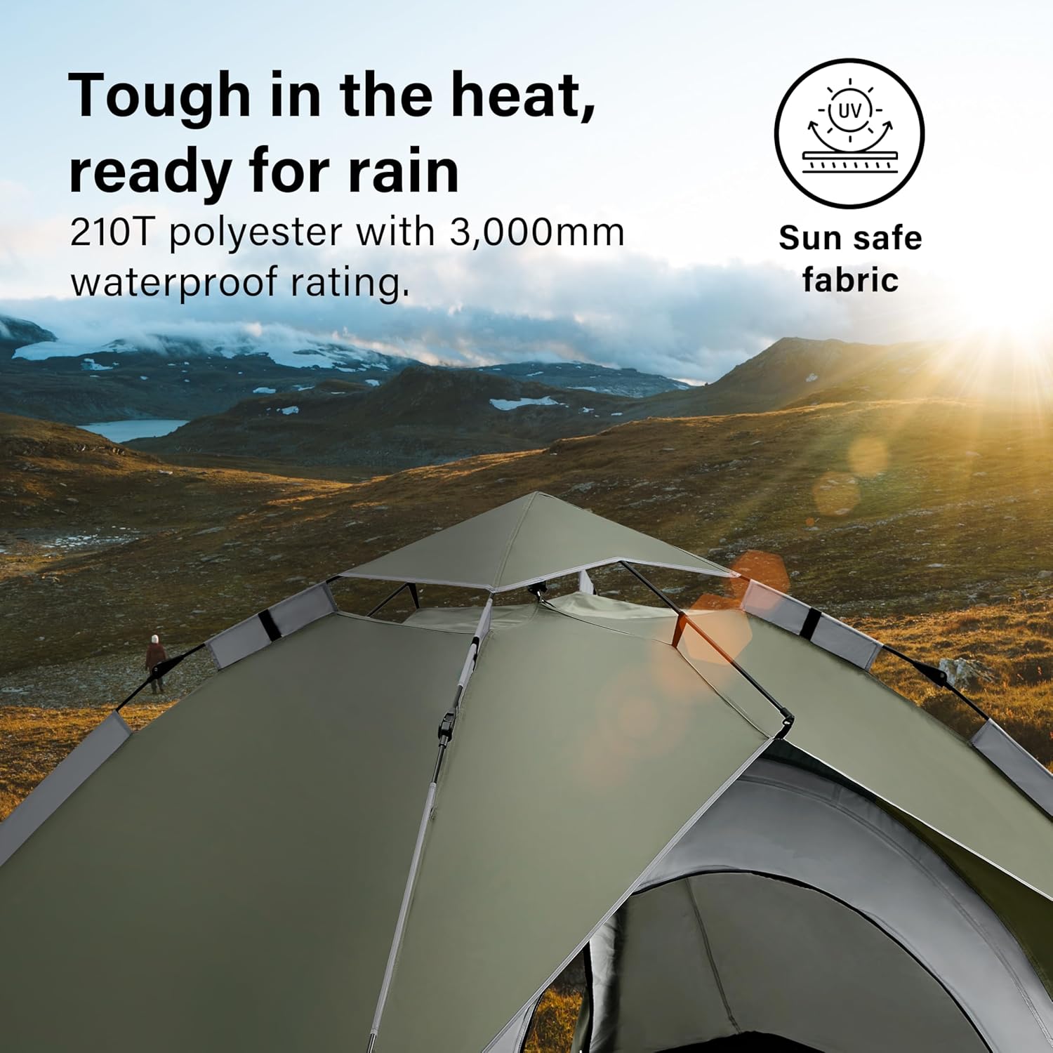 Instant Pop Up Camping Tent Hiking Waterproof Dome Festival 4 Seasons 3-4 Person