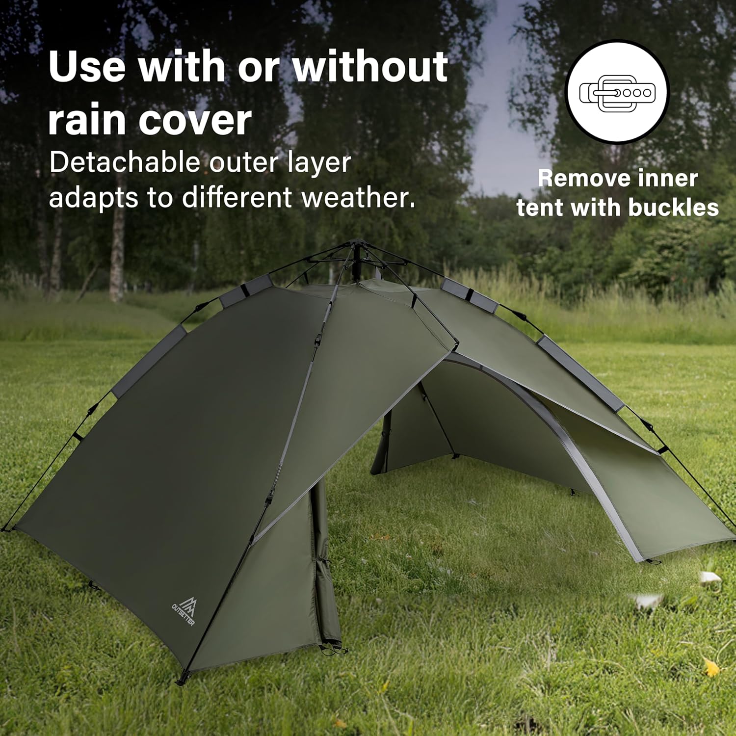 Instant Pop Up Camping Tent Hiking Waterproof Dome Festival 4 Seasons 3-4 Person