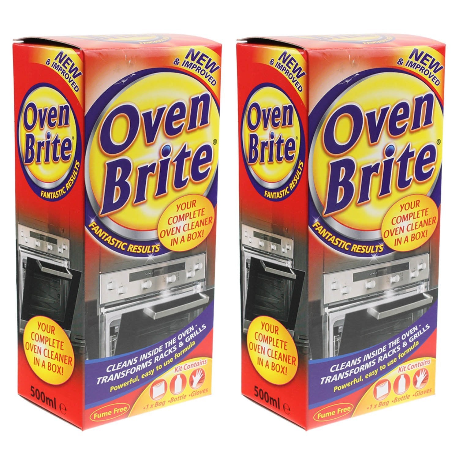 500ML Oven Brite Complete Cleaner With Bottle Bag / Gloves Fume Free Grill Rack