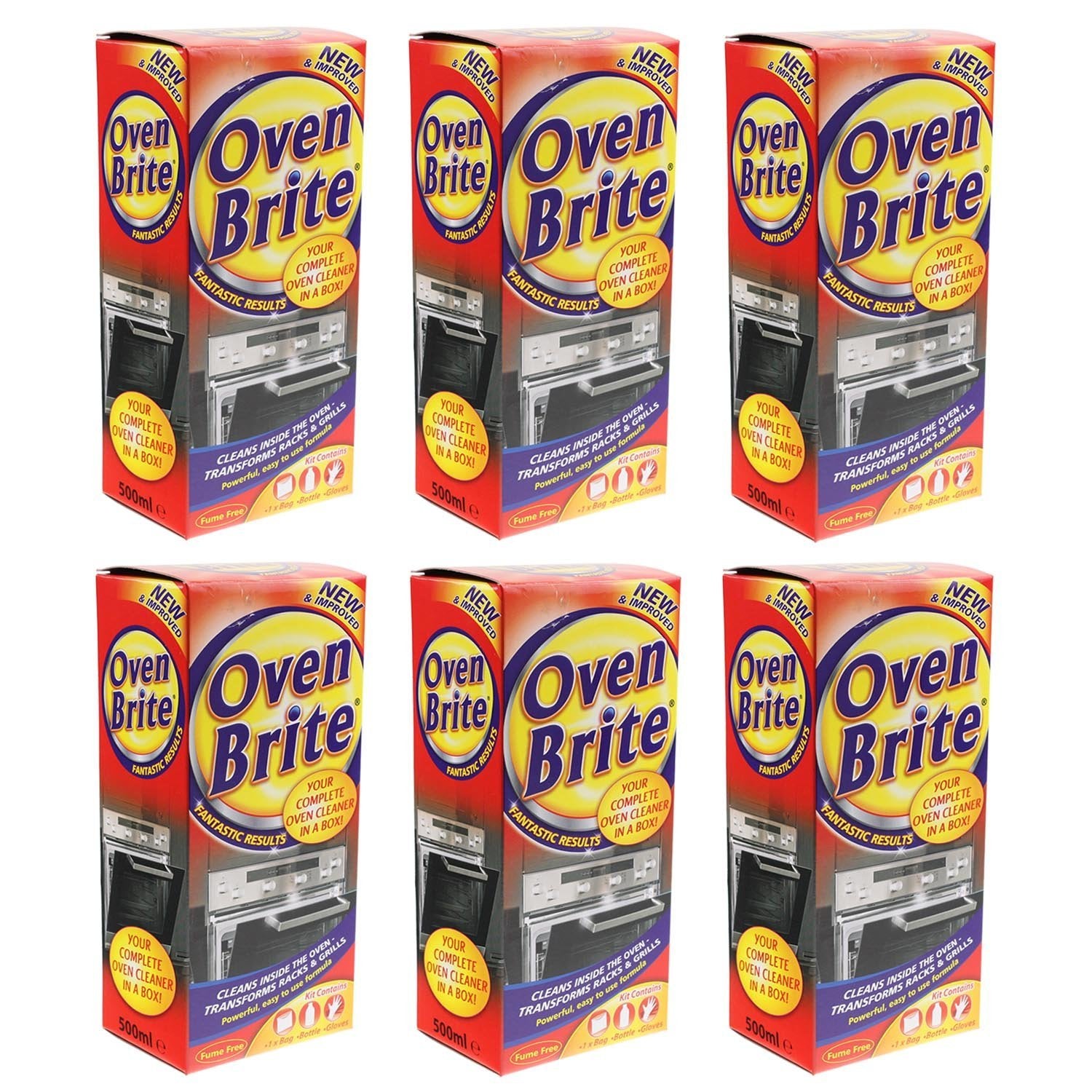 500ML Oven Brite Complete Cleaner With Bottle Bag / Gloves Fume Free Grill Rack