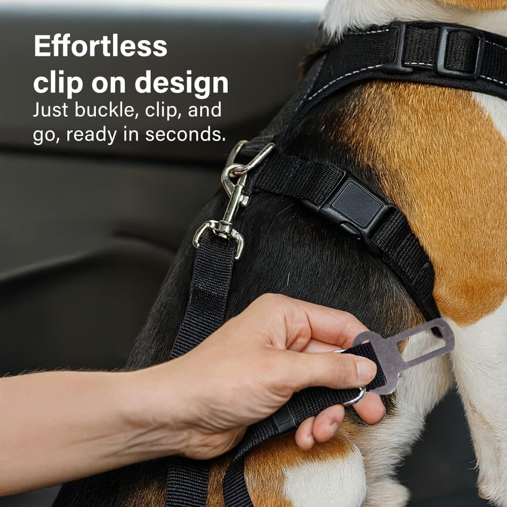 2 Pack Adjustable Dog Car Seat Belts Pet Safety Harness Leash Travel 45–71cm