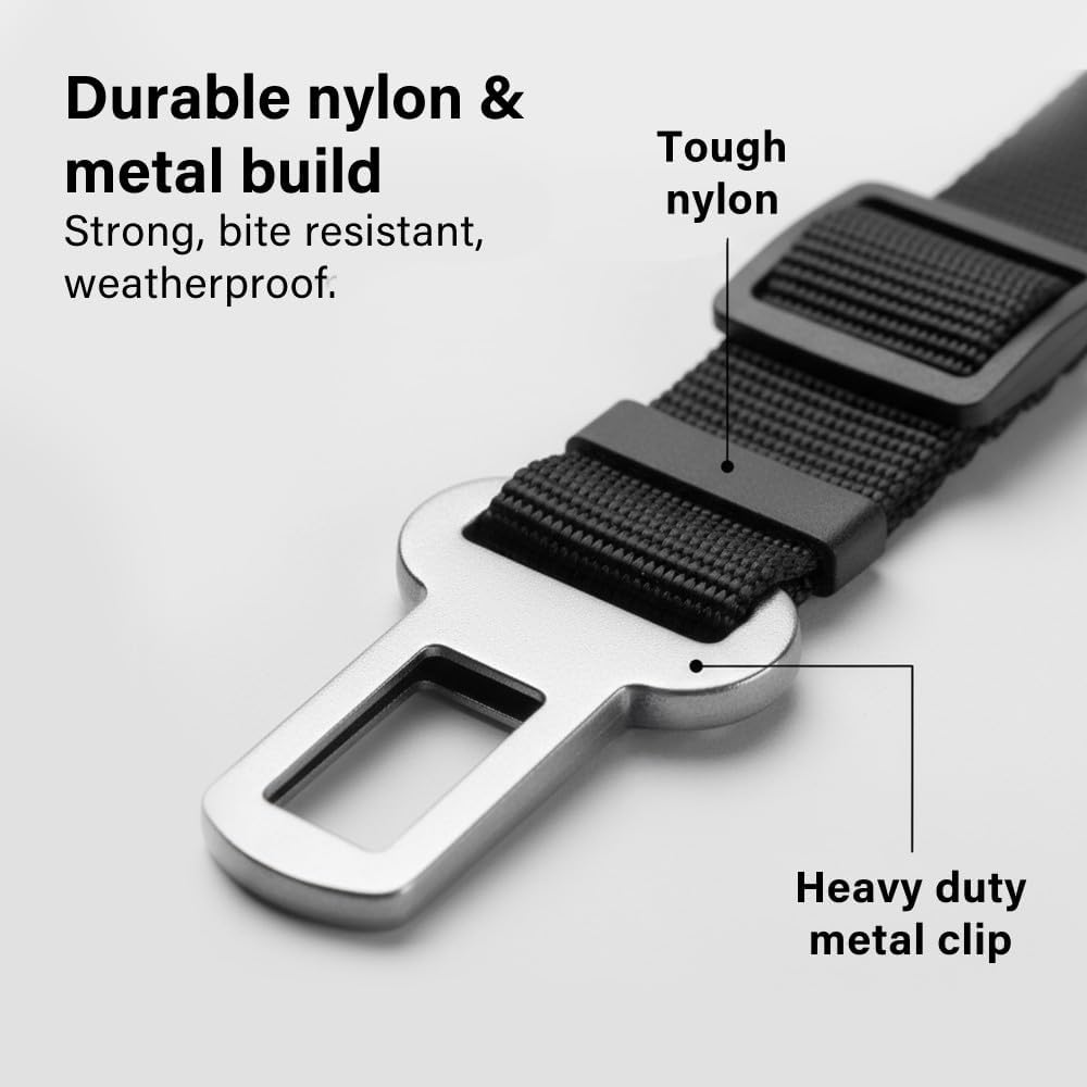 2 Pack Adjustable Dog Car Seat Belts Pet Safety Harness Leash Travel 45–71cm