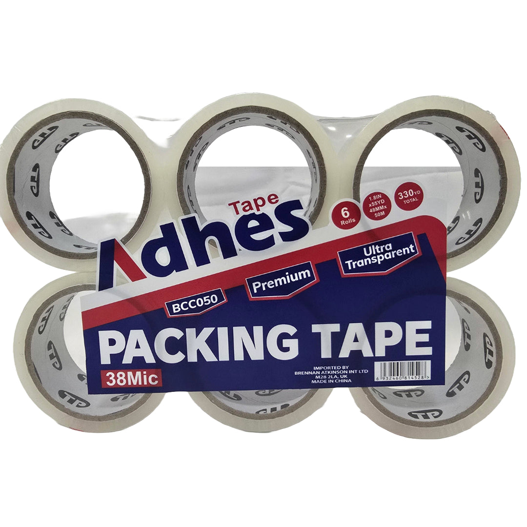 6pcs Clear Tape Roll Carton Packing Sealing Strong Cellotape Adhesive 48mm x 50m