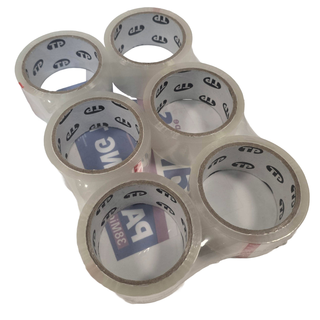 6pcs Clear Tape Roll Carton Packing Sealing Strong Cellotape Adhesive 48mm x 50m