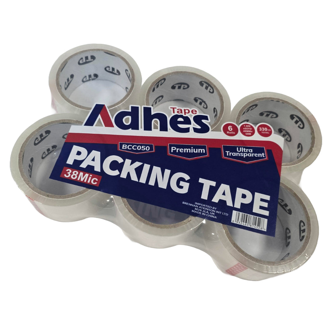 6pcs Clear Tape Roll Carton Packing Sealing Strong Cellotape Adhesive 48mm x 50m