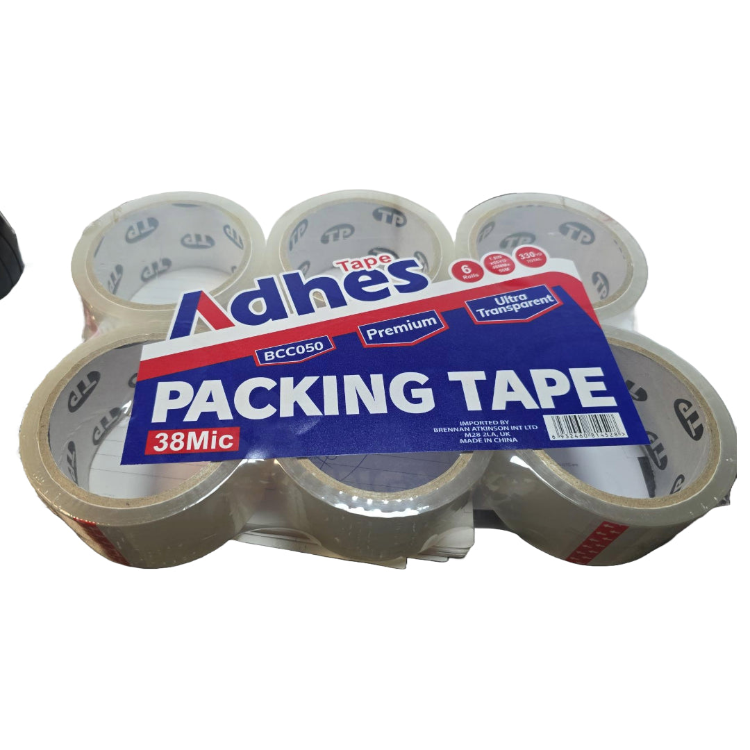 6pcs Clear Tape Roll Carton Packing Sealing Strong Cellotape Adhesive 48mm x 50m