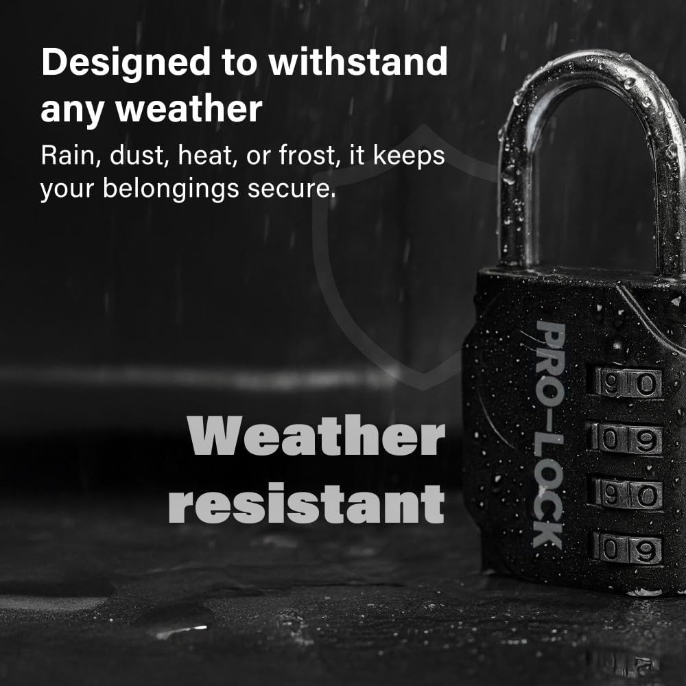 4 Digit Combination Lock Heavy Duty Zinc Alloy Body Steel Shackle Padlock Secure