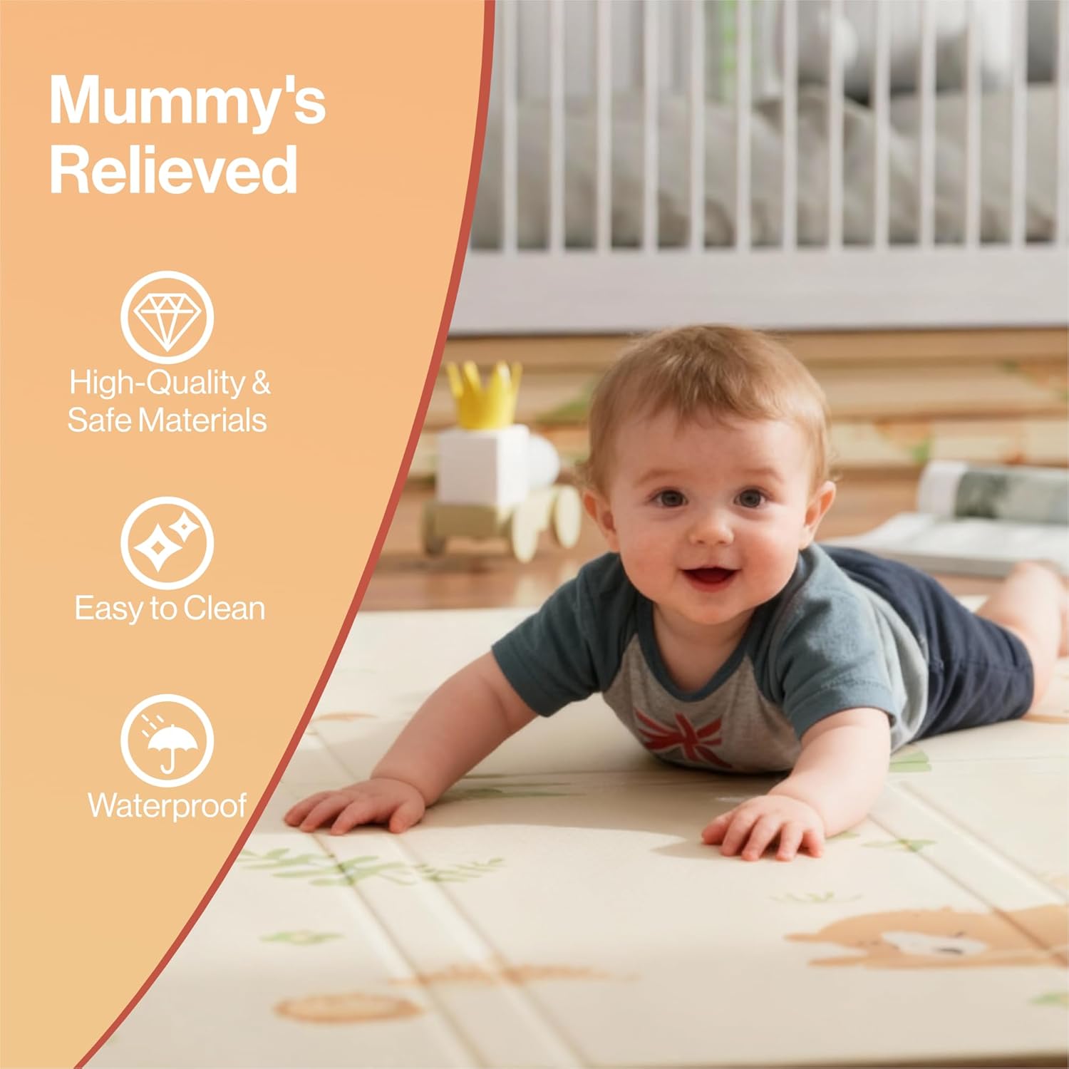 Baby Play Mat Large Reversible Foldable Waterproof Foam Non Slip Koala Portable