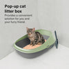 Pop-up Large High Sided Cat Litter Tray with Detachable Raised Rims Anti-Spill