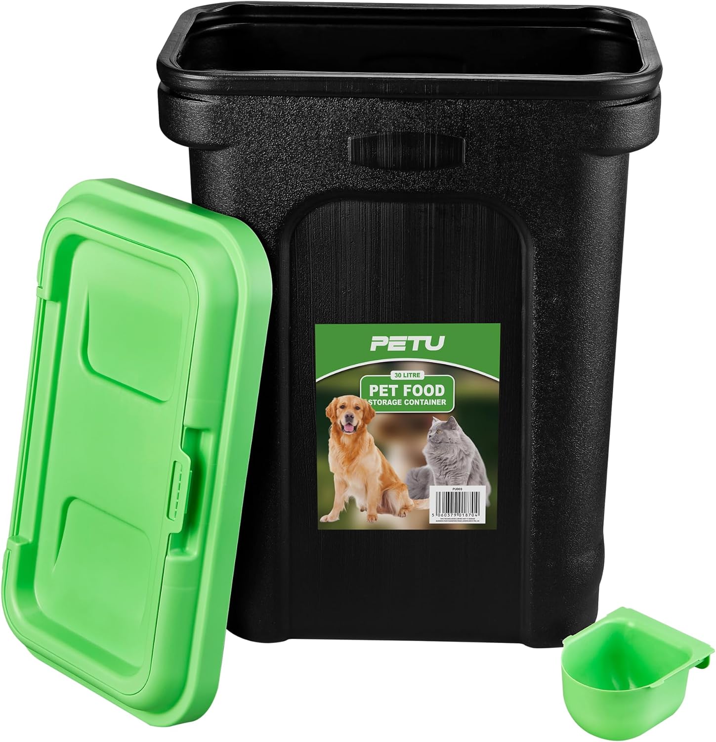 30L Large Pet Food Storage Container Bin Food Scoop Air Tight Seal Feed Seed Box