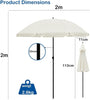 2M Outdoor Garden Parasols Umbrella with Crank Handle Tilting Sunshade UV 30+