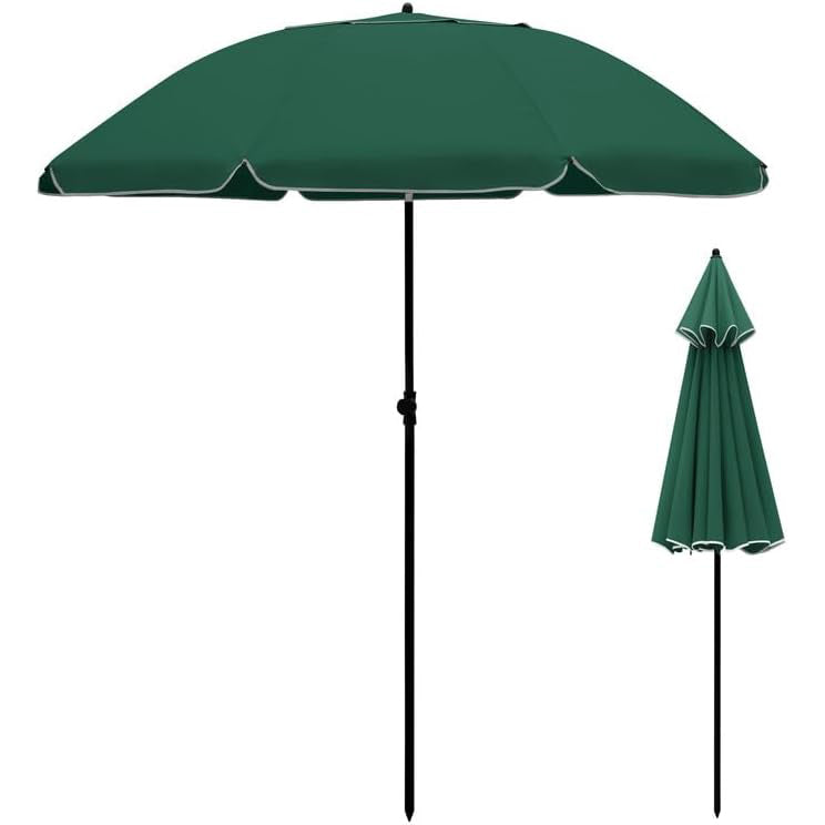 2M Outdoor Garden Parasols Umbrella with Crank Handle Tilting Sunshade UV 30+