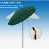 2M Outdoor Garden Parasols Umbrella with Crank Handle Tilting Sunshade UV 30+