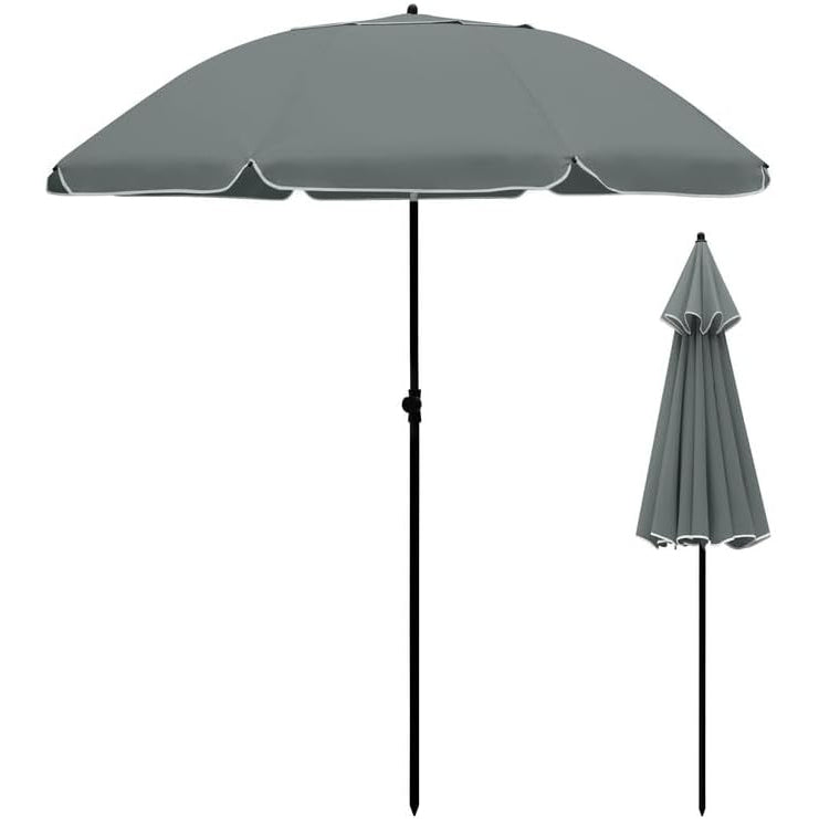 2M Outdoor Garden Parasols Umbrella with Crank Handle Tilting Sunshade UV 30+