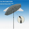 2M Outdoor Garden Parasols Umbrella with Crank Handle Tilting Sunshade UV 30+