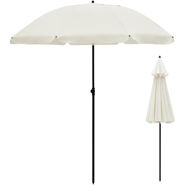 2M Outdoor Garden Parasols Umbrella with Crank Handle Tilting Sunshade UV 30+